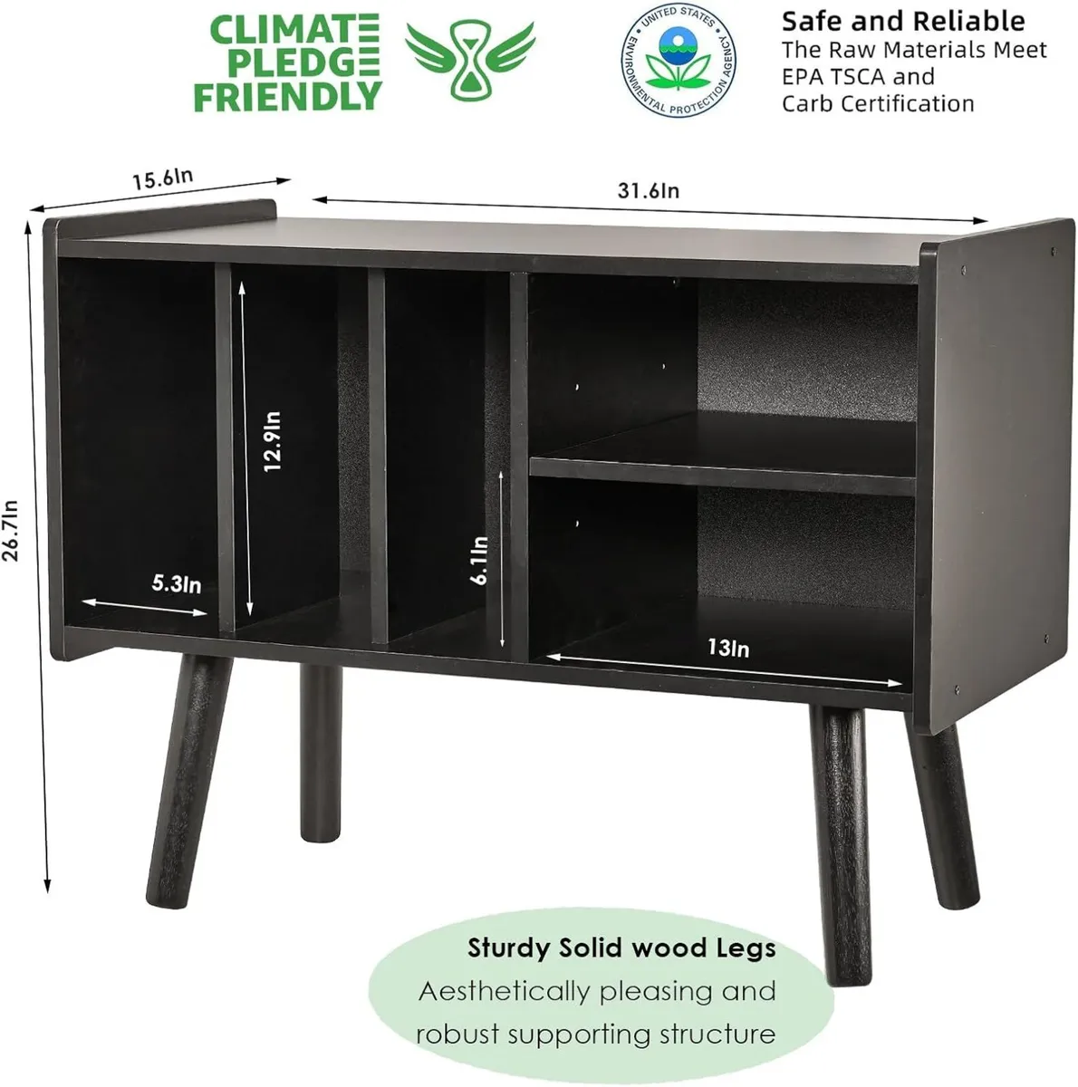 Record Player Stand with Vinyl Storage Holds Up - Image 3