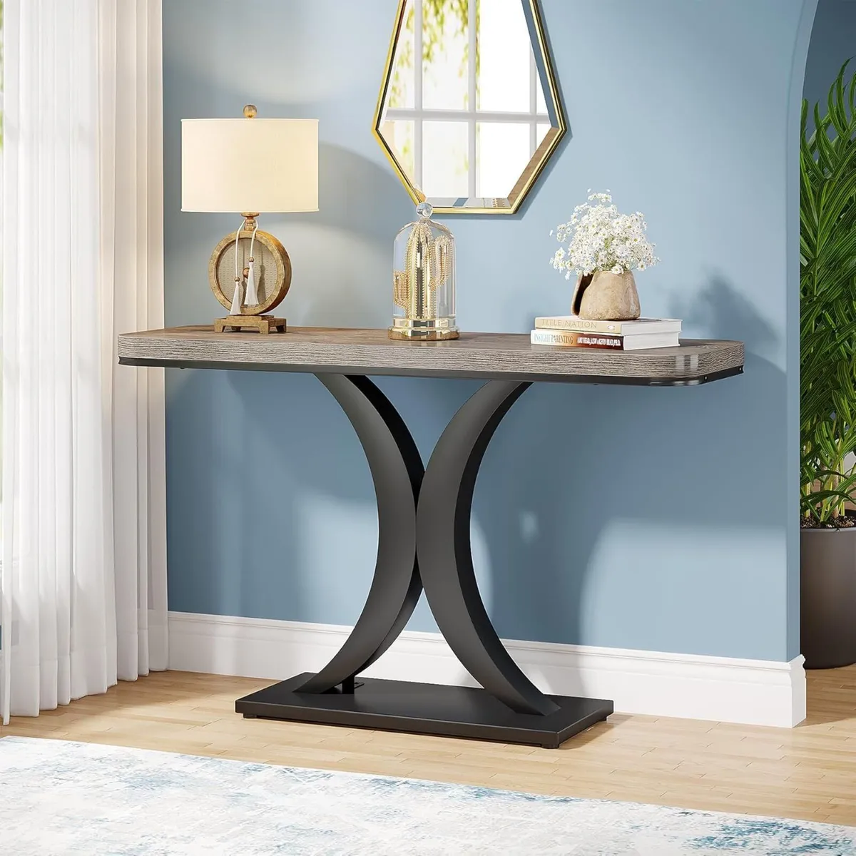 Industrial Entryway Console Table Compact Foyer - Image 2