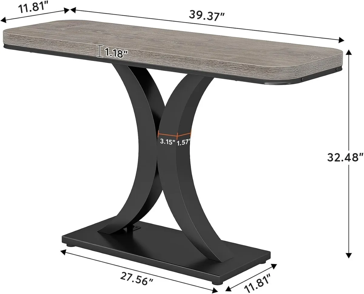 Industrial Entryway Console Table Compact Foyer - Image 3