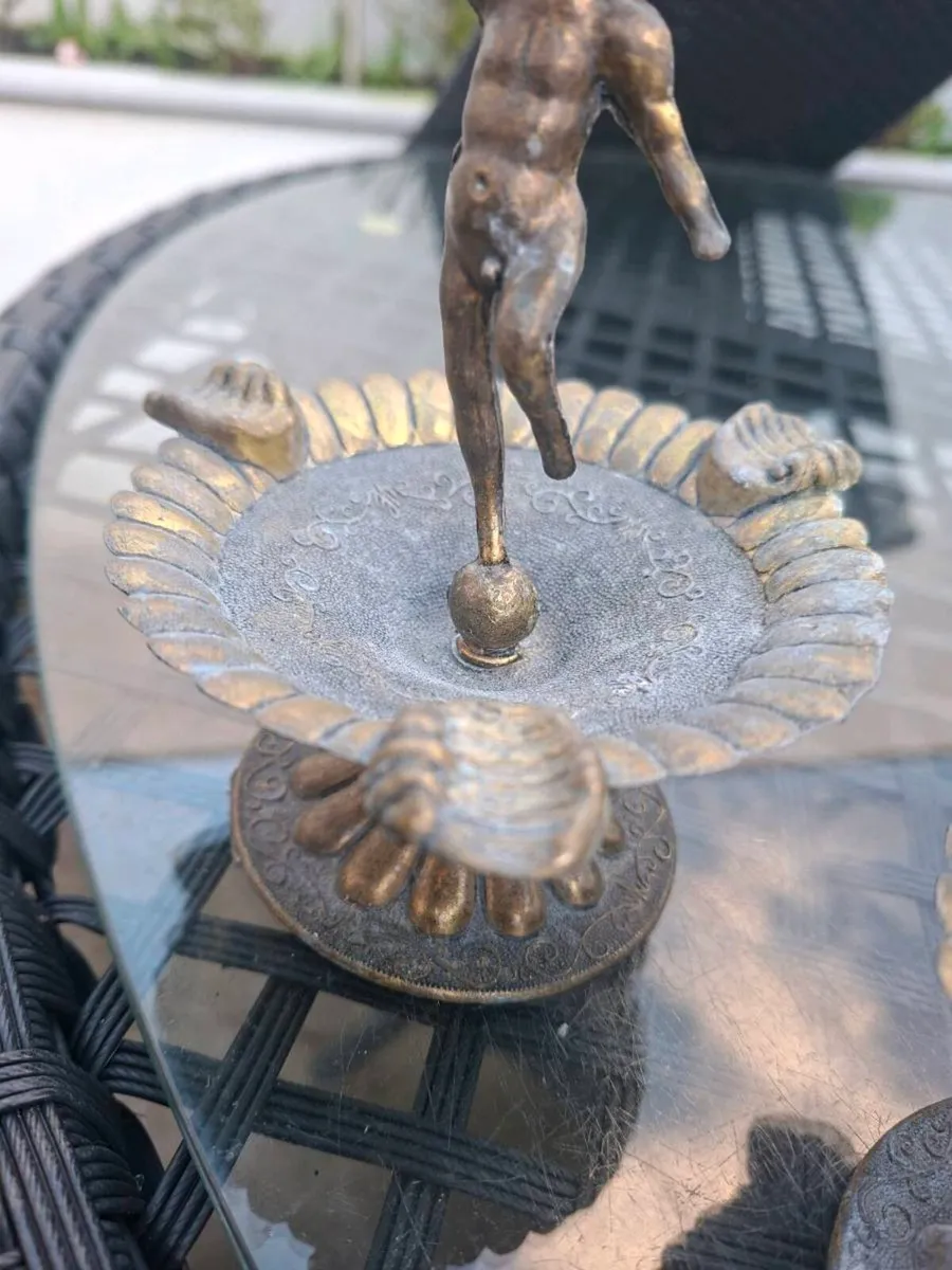 Unusual Pair of Vintage Brass Cherub Astray's - Image 4