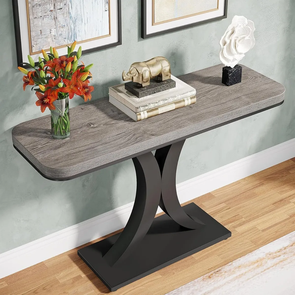 Industrial Entryway Console Table Compact Foyer - Image 4