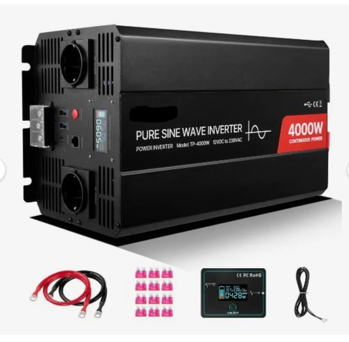 4000W Power Inverter, 12V DC to 230V - Image 3