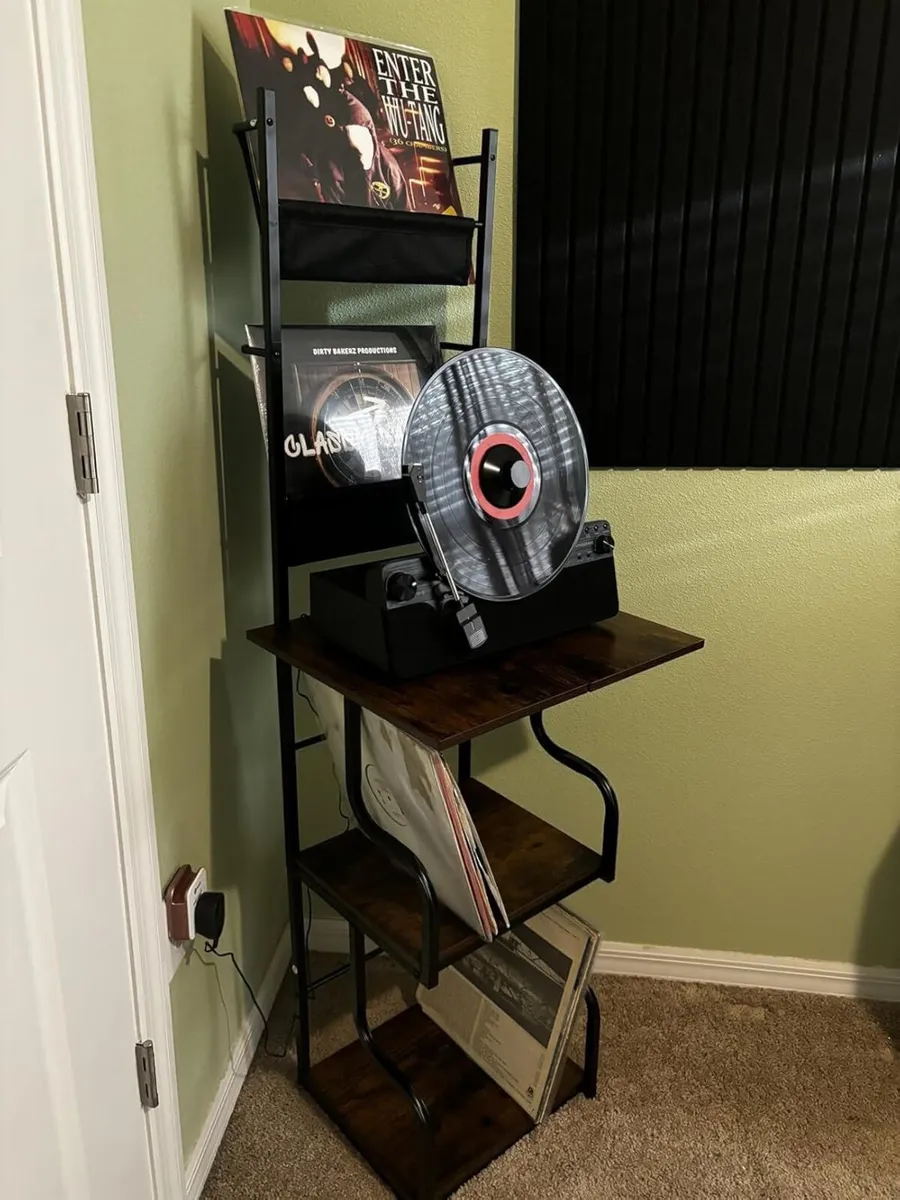 Vinyl Record Storage Holder CD Rack Holds 200 - Image 2