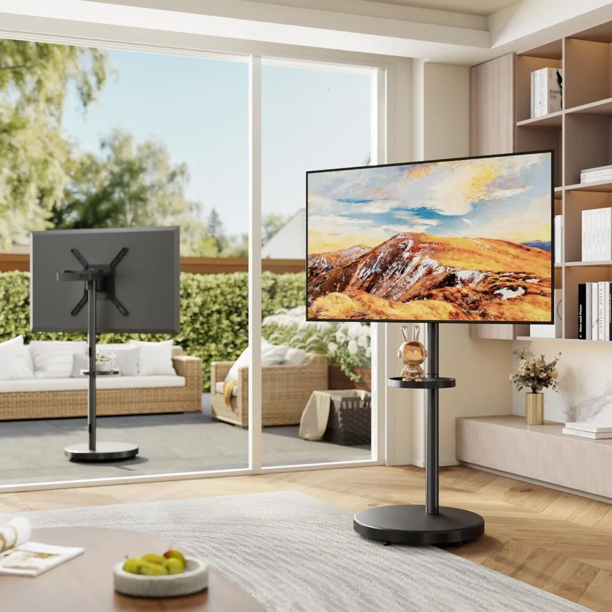 Rolling TV Stand with Wheels for 32–65 Inch TVs - Image 2