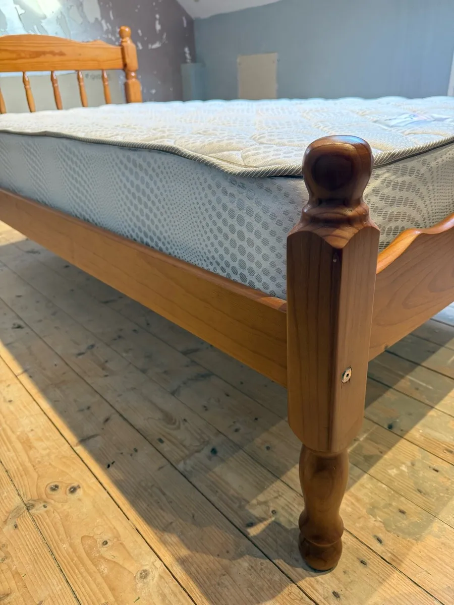 Solid Wood Single Bed and New Mattress - Image 4