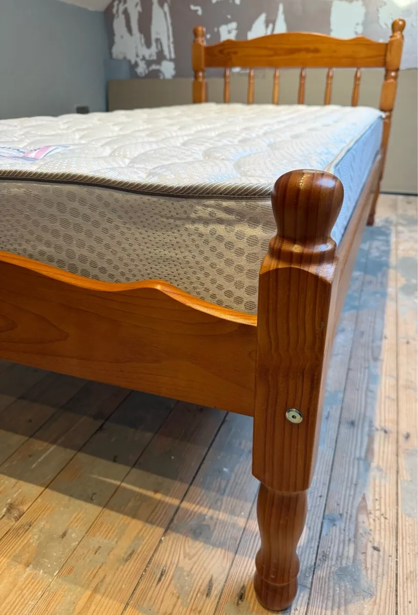 Solid Wood Single Bed and New Mattress - Image 3