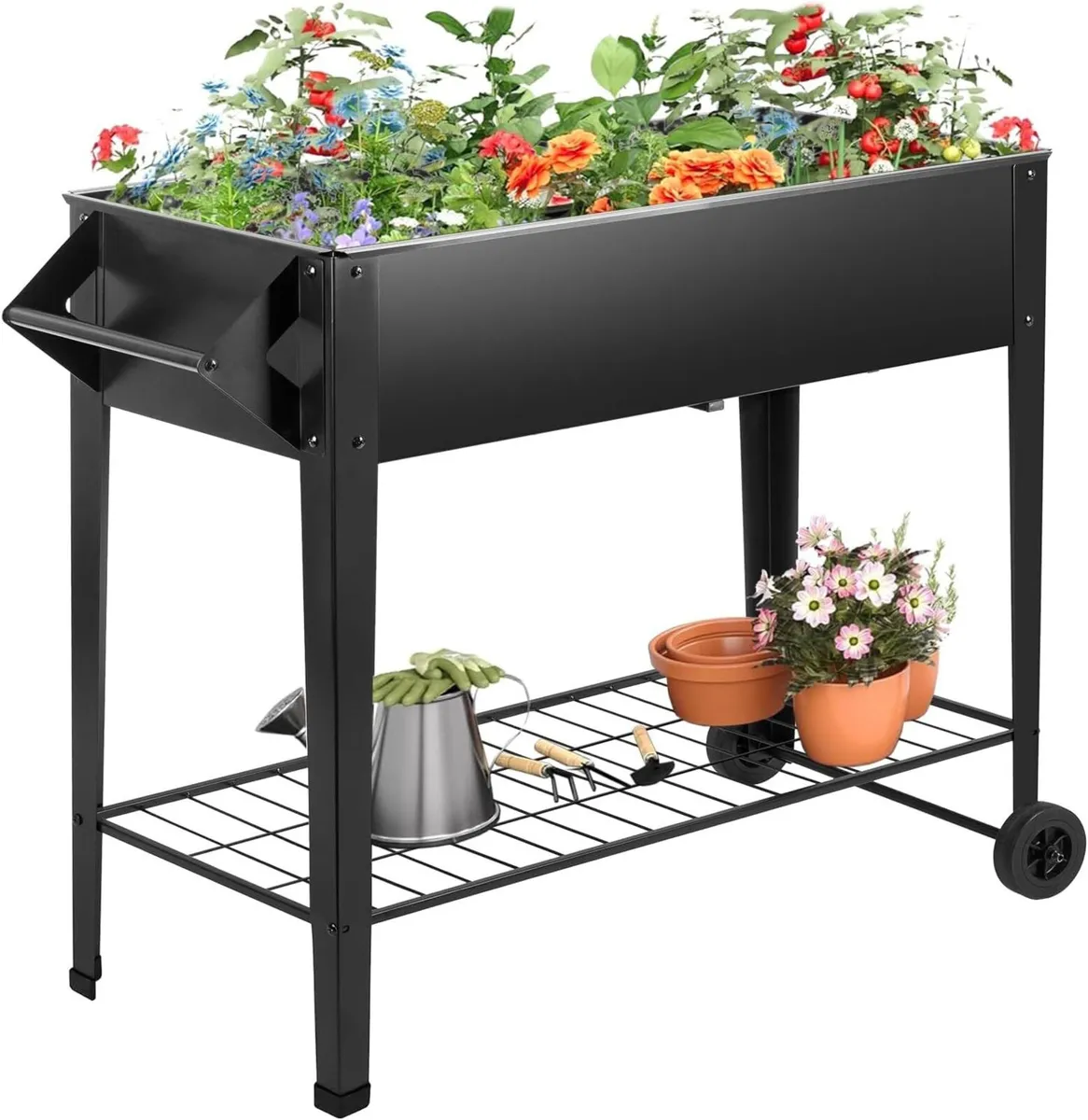 Metal Raised Garden Bed Outdoor Planter Box with - Image 1