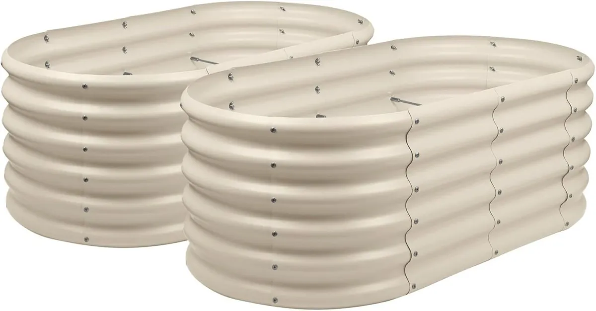Raised Garden Bed - Ivory 120 x 60 45cm 2x - Image 1