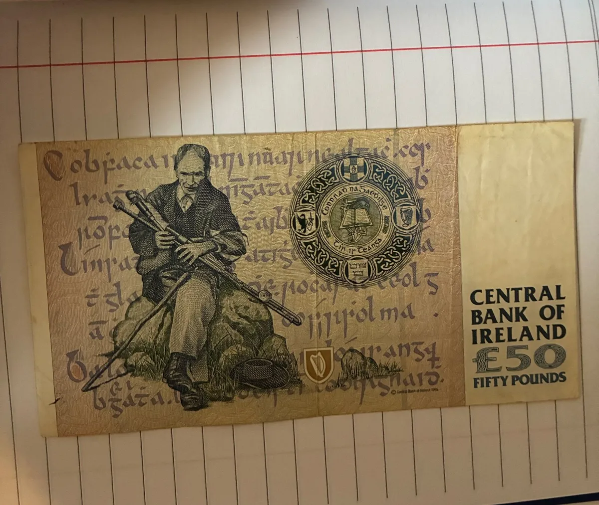 Old Irish £50 Douglas Hyde - Image 2