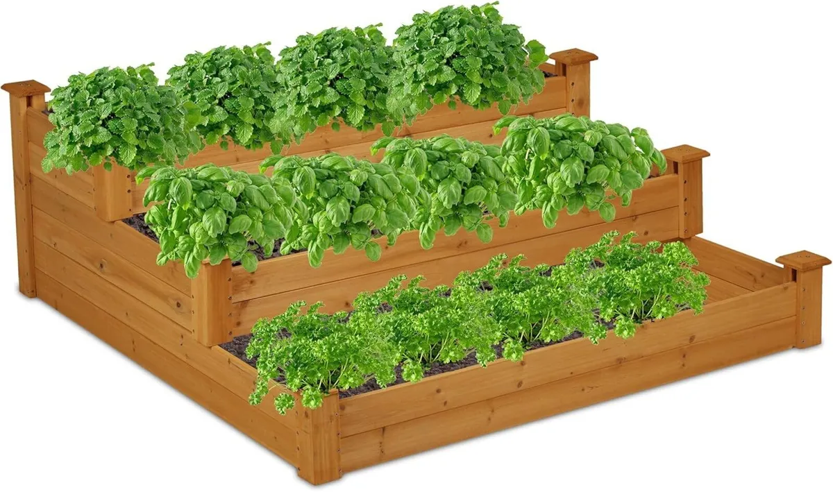 Raised Planter Bed 3 Tiers Tiered Plant HxWxD - Image 1