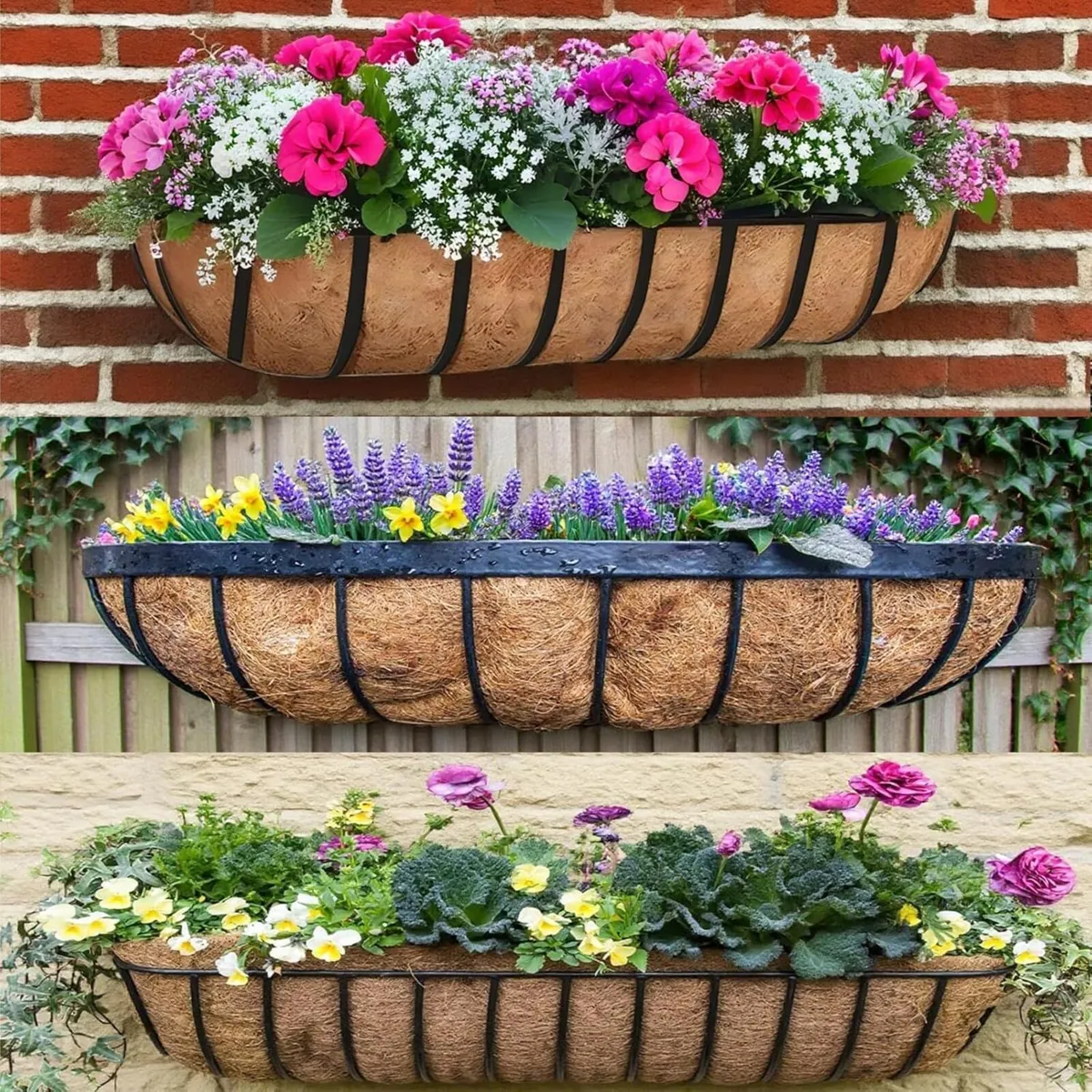 4Pcs Large Wall Trough Rail Planters 24 Inch/61cm - Image 4