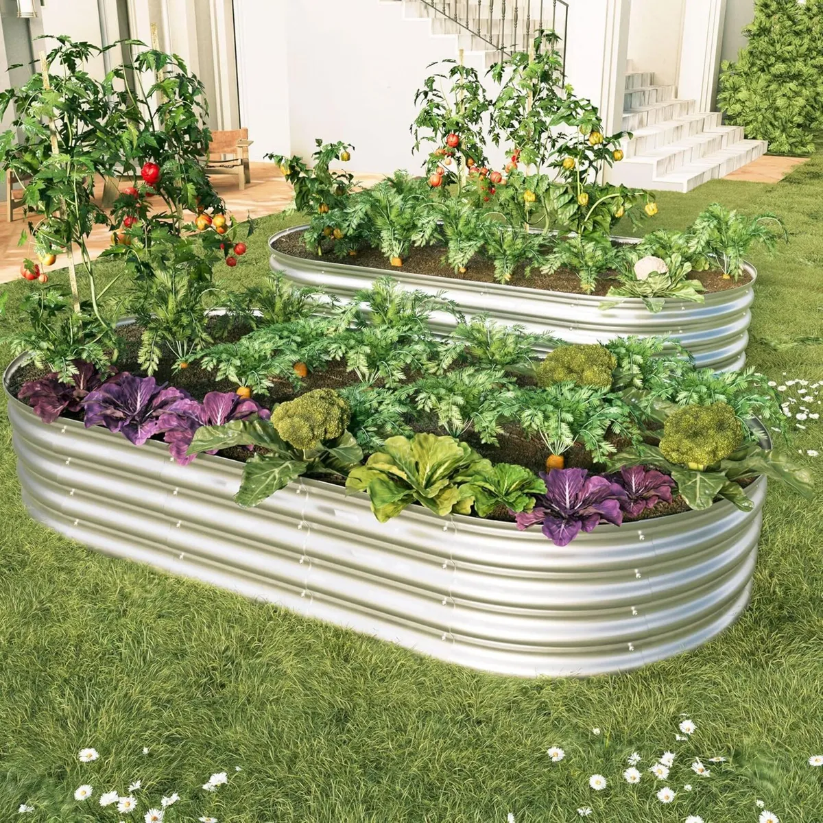 Galvanized Raised Garden Bed Kit Boxes Outdoor - Image 1