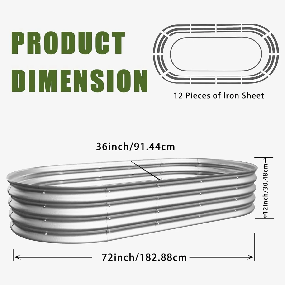 Galvanized Raised Garden Bed Kit Boxes Outdoor - Image 2