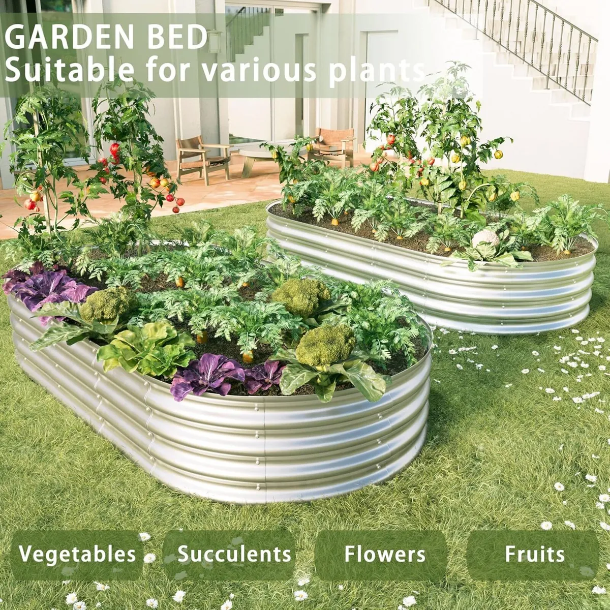 Galvanized Raised Garden Bed Kit Boxes Outdoor - Image 3