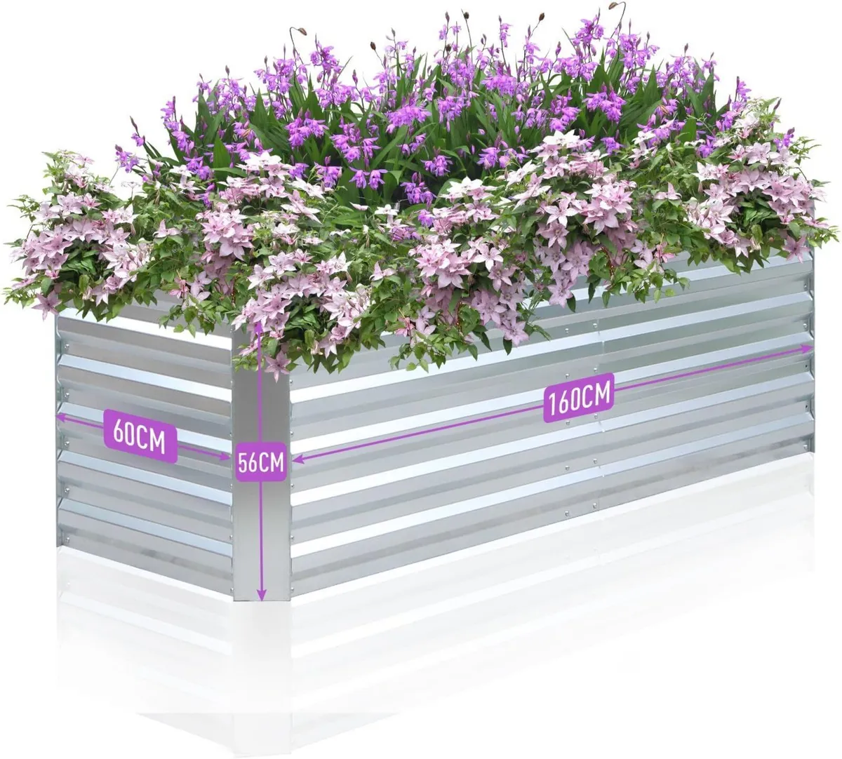 Raised Garden Beds Outdoor 160x60x56cm Steel - Image 1