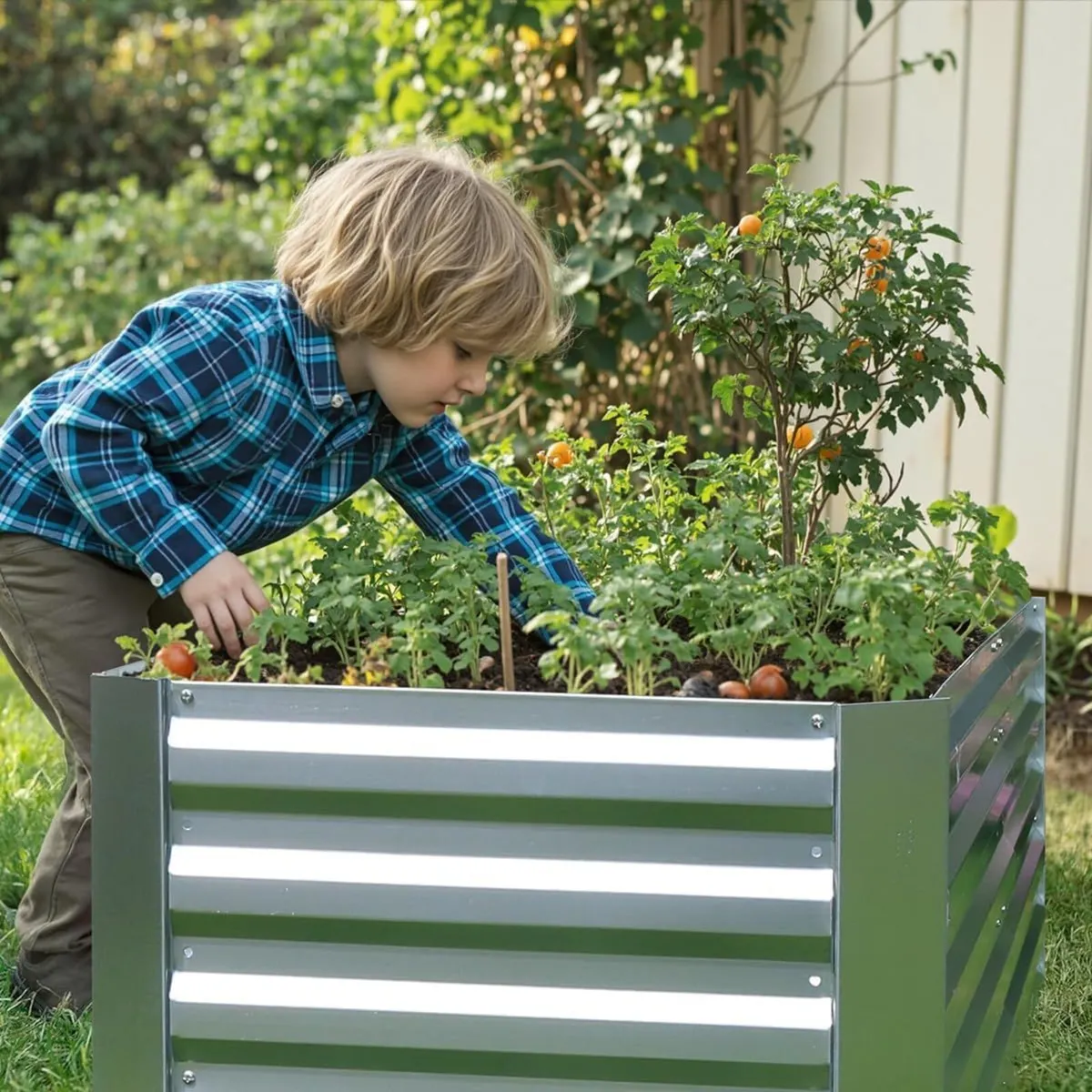 Raised Garden Beds Outdoor 160x60x56cm Steel - Image 2