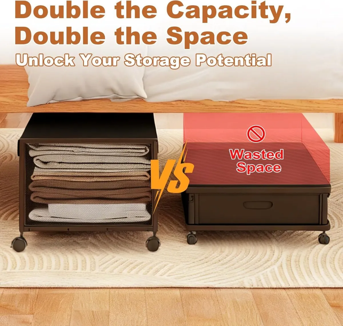 2 Pack Under the Bed Storage Containers 12 inch - Image 3