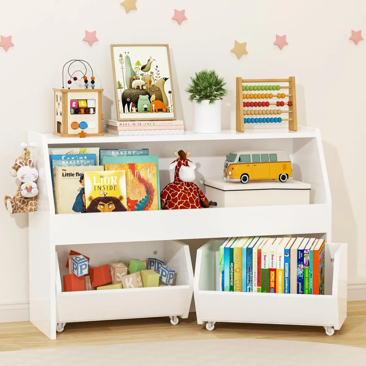 Kids Toy Storage Unit Cabinet with 2 Drawers on - Image 1