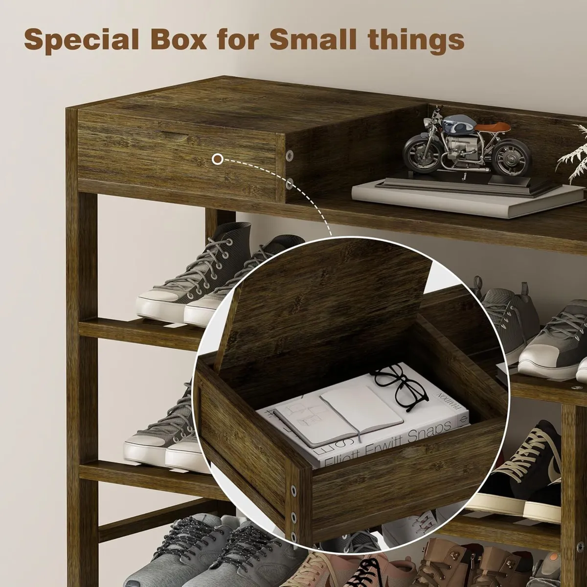 Bamboo Shoe Rack for Closet 6 Tier Storage - Image 4