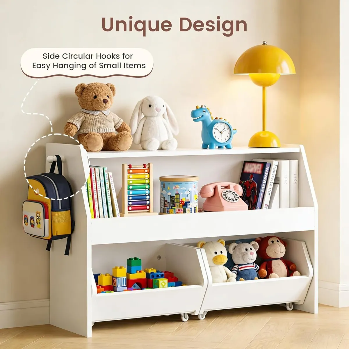Kids Toy Storage Unit Cabinet with 2 Drawers on - Image 4