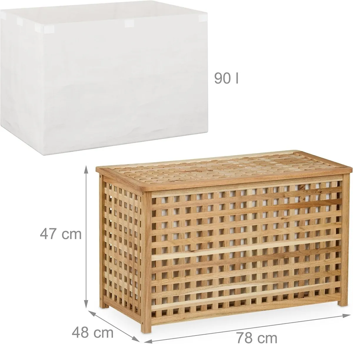 Laundry Chest Removable Inner Bag 90 L HWD - Image 3