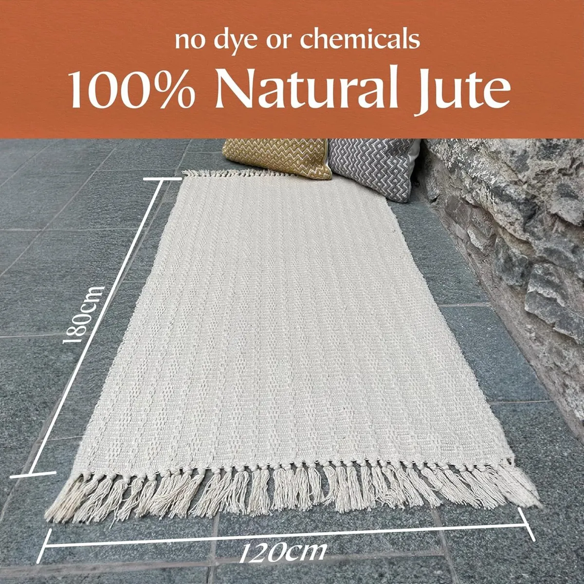 TARKARLI Large Cotton Rug Ivory Cream Textured - Image 2