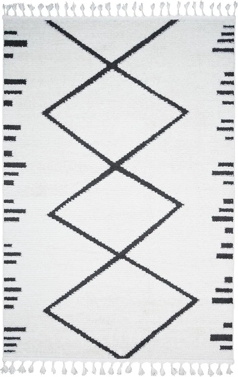 160 x 230 cm Living Room Rug Ivory Cream White - Image 1