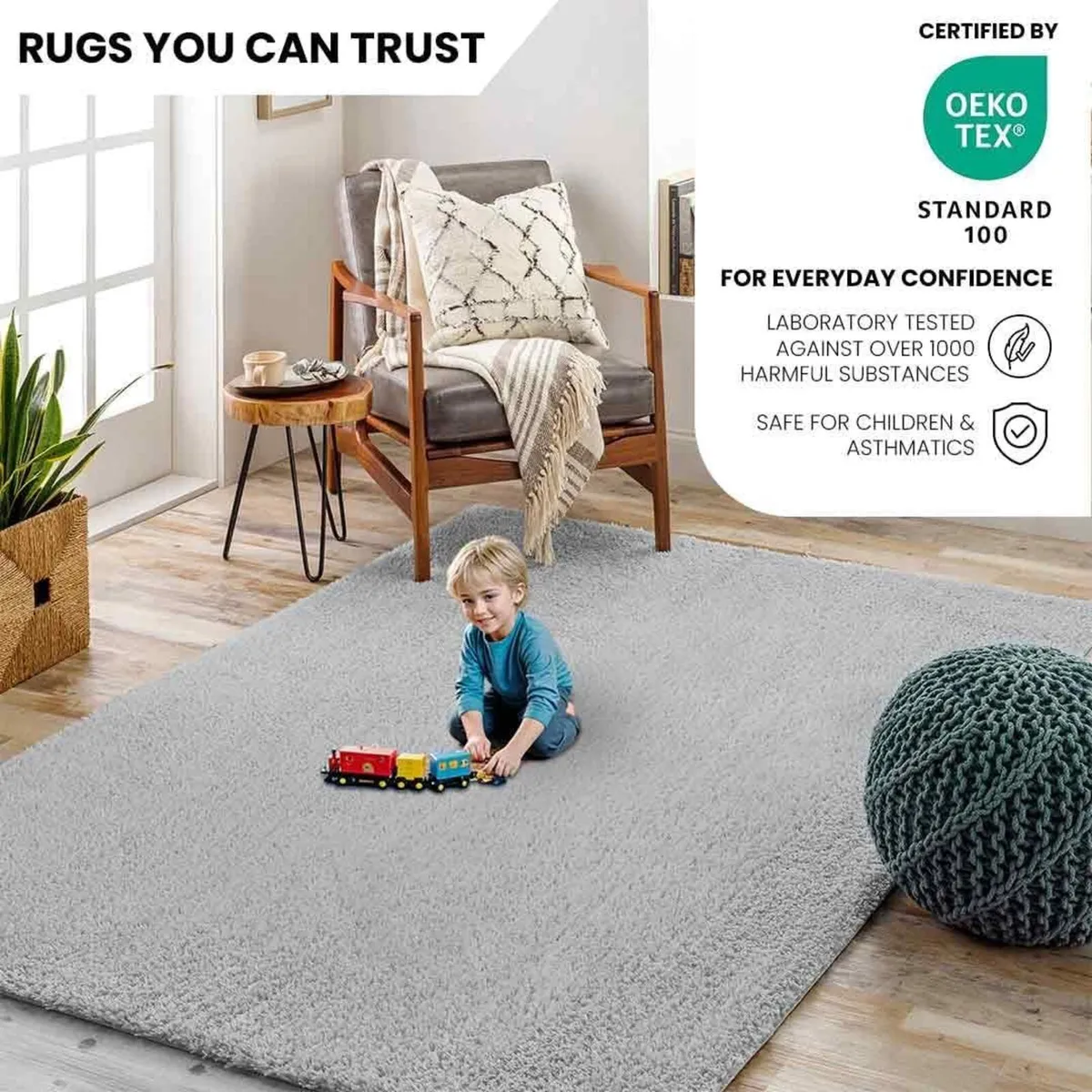 Shaggy Rug - Modern Berber Rugs Living Room Large - Image 3