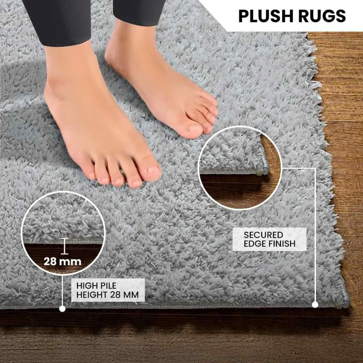 Shaggy Rug - Modern Berber Rugs Living Room Large - Image 4