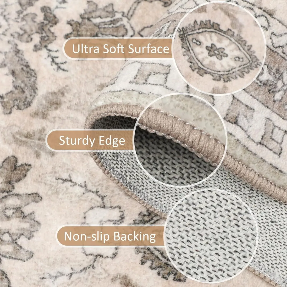 Washable Rugs Living Room Large 160x230cm Boho - Image 3