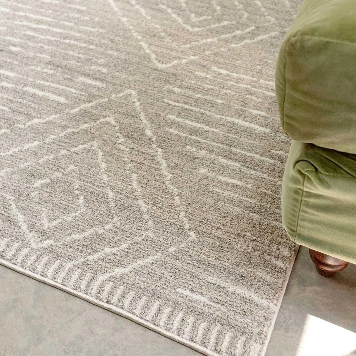 Modern Beige Moroccan Berber Polyester Carpet Rug - Image 2