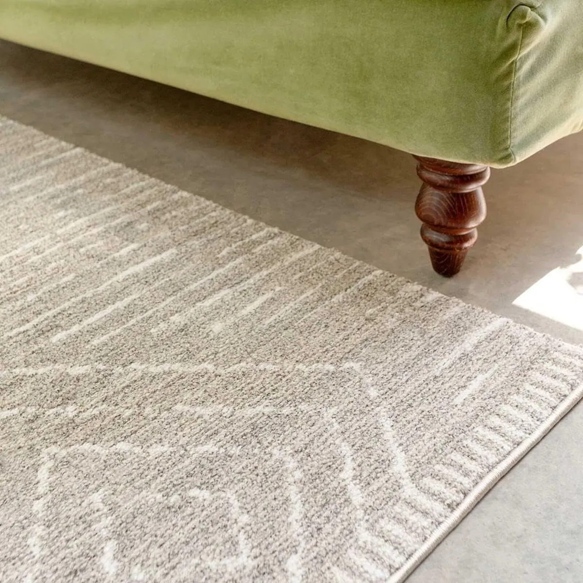 Modern Beige Moroccan Berber Polyester Carpet Rug - Image 3