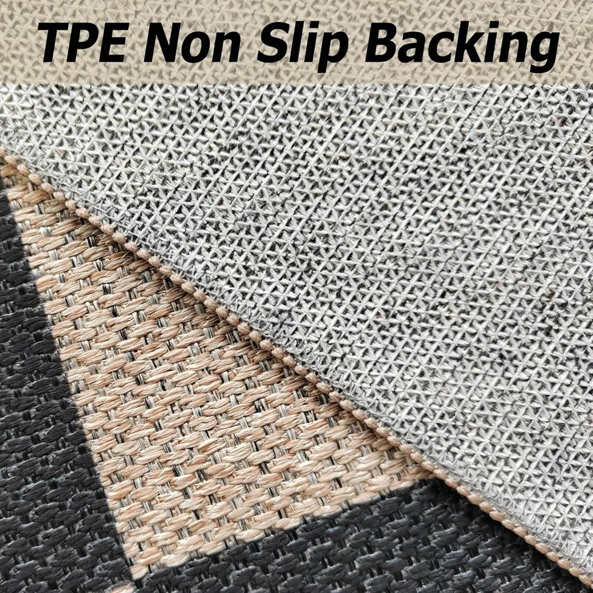 Jute Washable Rugs Living Room Large 160x230cm - Image 2