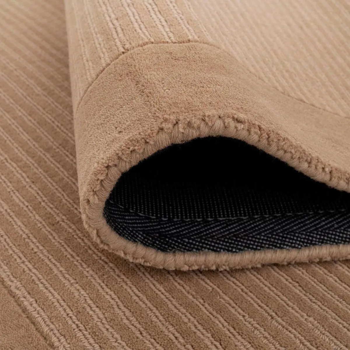 Beige Rug 100% Wool Thick Scandi Cosy Living Room - Image 4