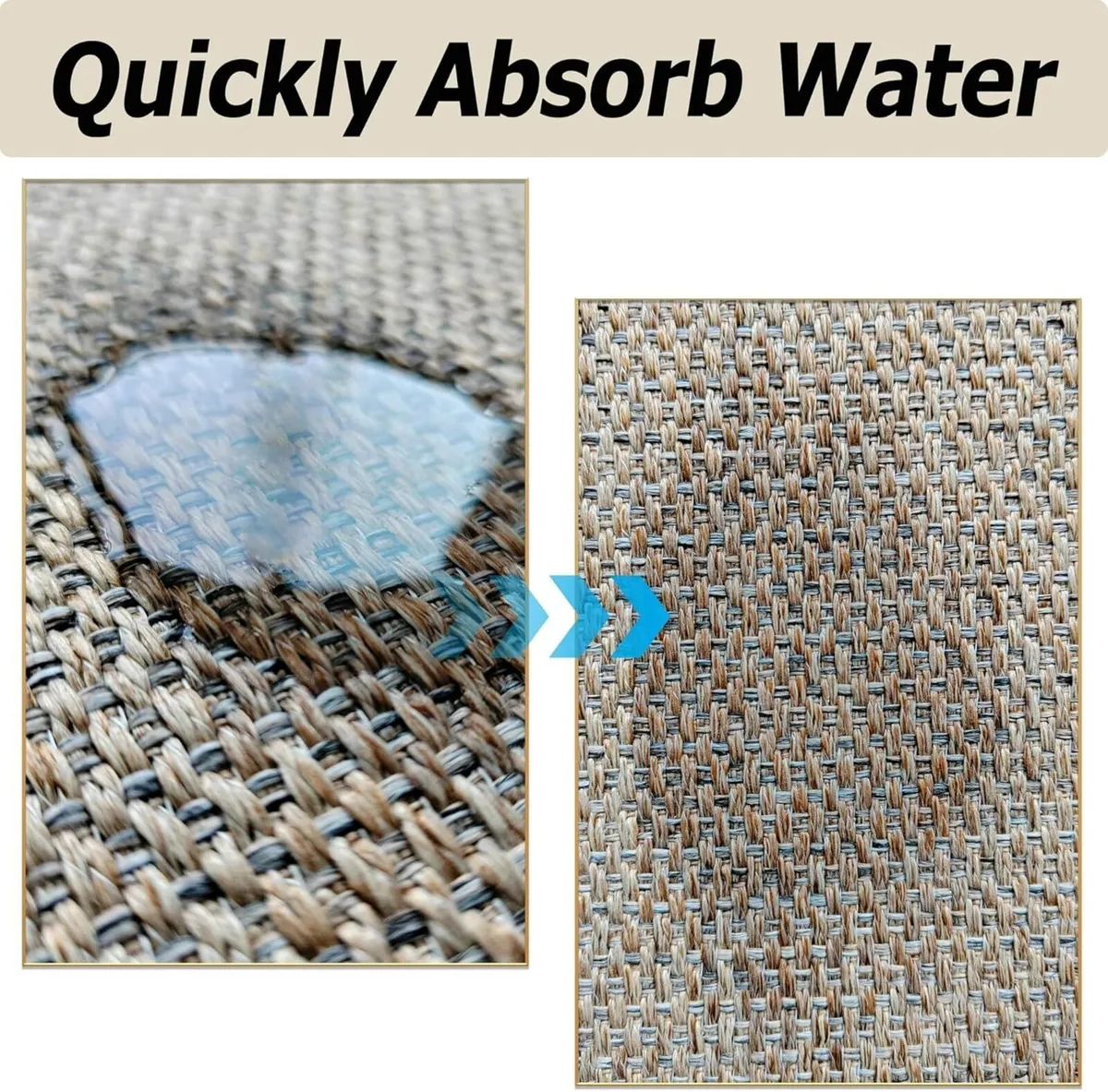 Jute Washable Rugs Living Room Large 160x230cm - Image 3