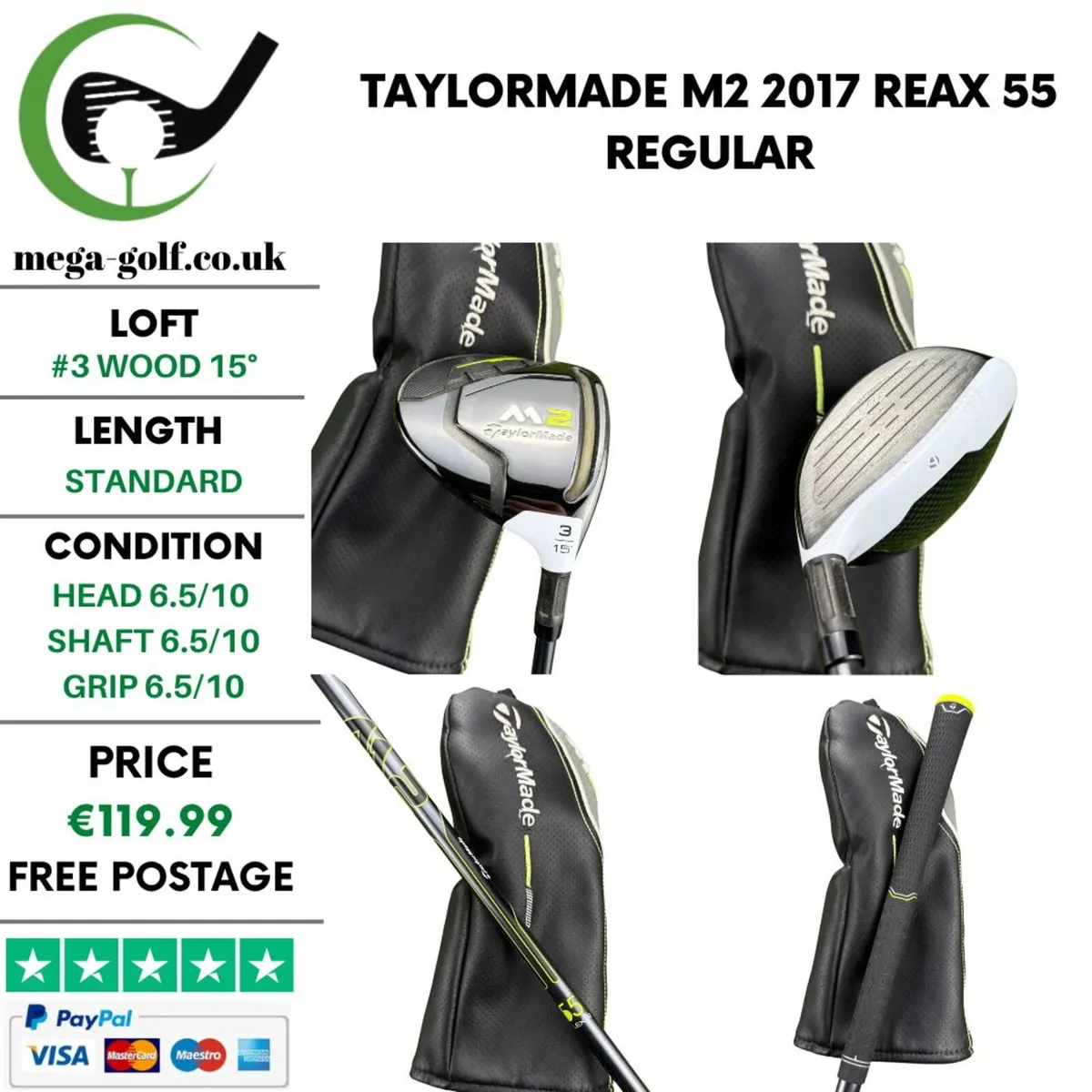 Taylormade M2 2017 #3 Wood 15° / Reax 55 Regular - Image 1