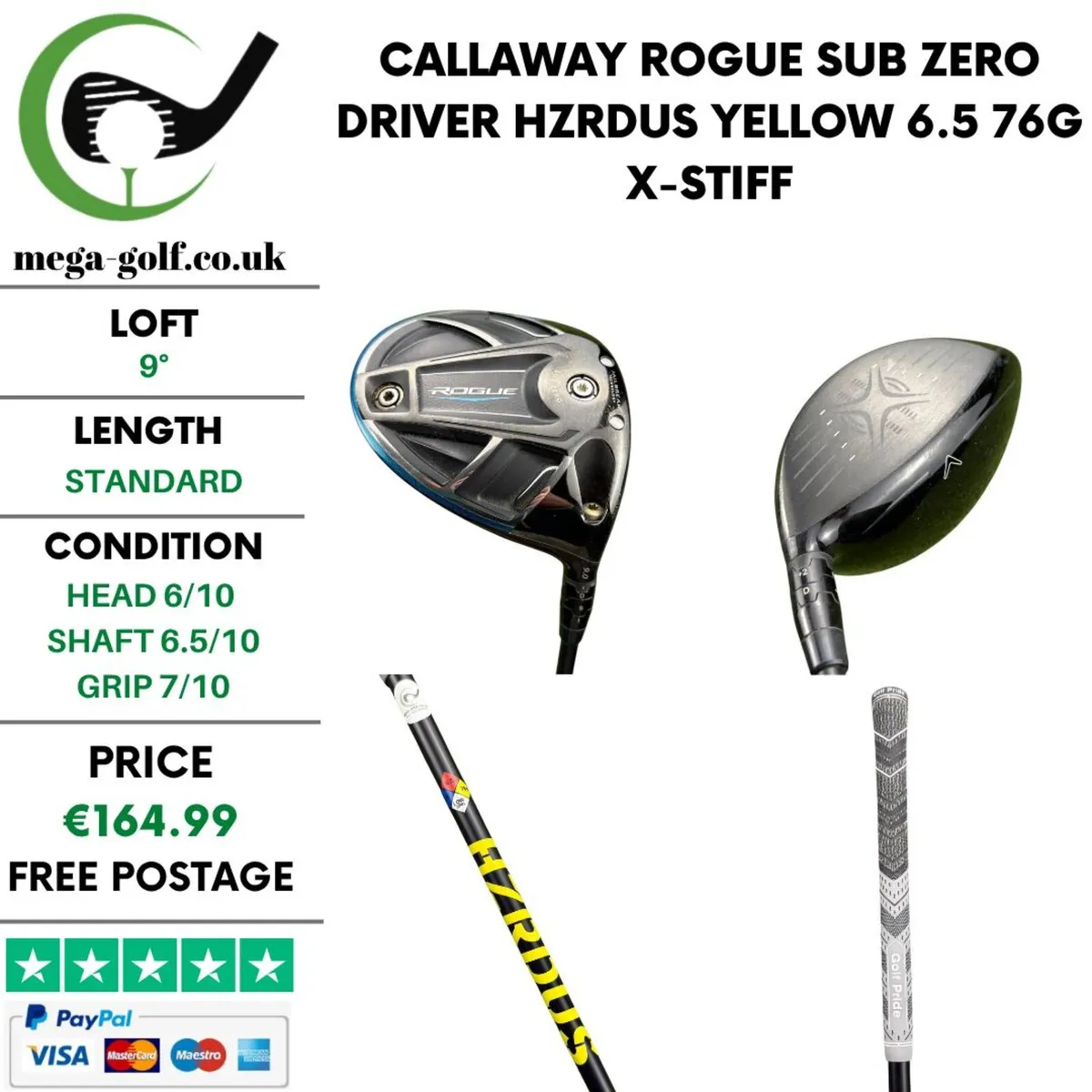 Callaway Rogue Sub Zero Driver / 9° / X-Stiff - Image 1