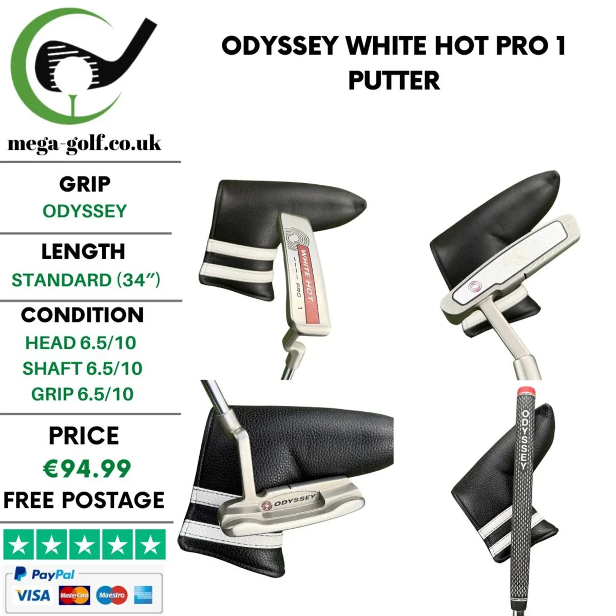 Odyssey White Hot Pro 1 Putter / 34'' - Image 1