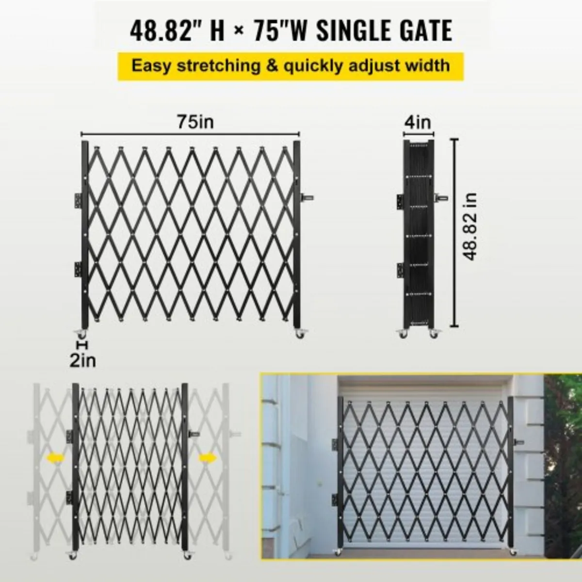 Single Folding Security Gate, 131.00 x 187.96 cm F - Image 2