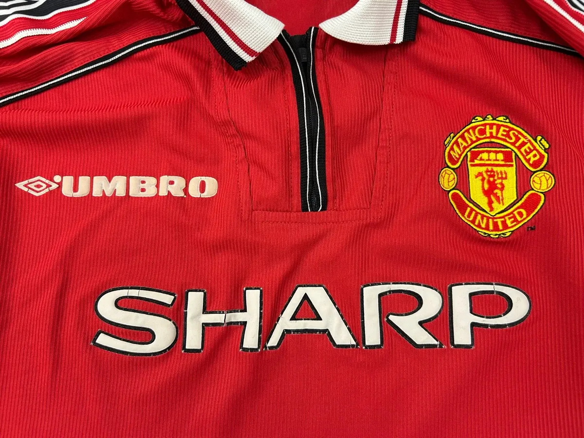 Vintage 1998 Manchester United Treble Jersey Shirt - Image 4