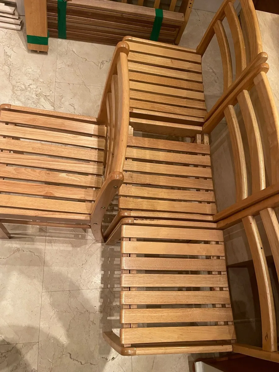 4 x Matching Wooden Kitchen Dining Chairs - Image 2