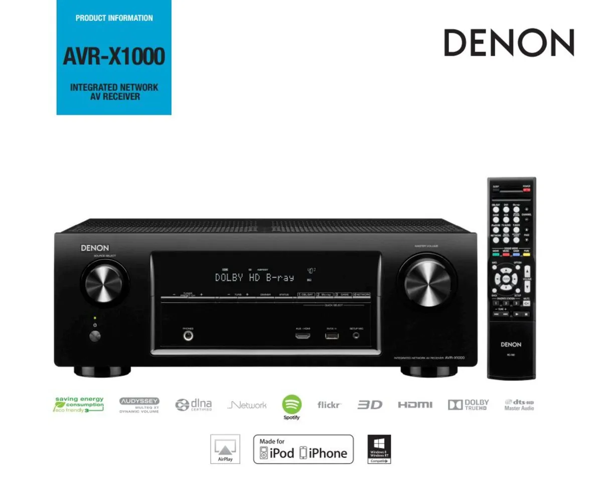 Denon AVR-X1000 surround network AV receiver - Image 1