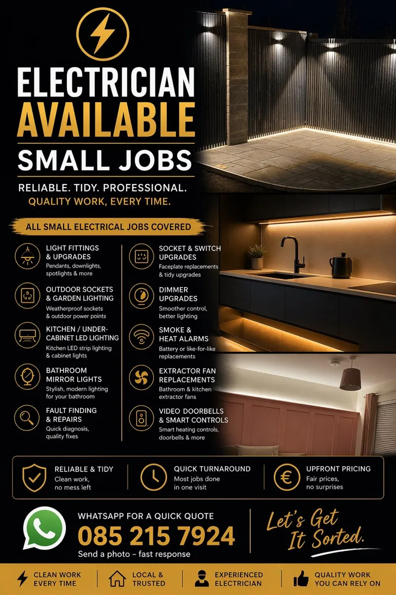 Qualified Electrician Available - SmallJobsWelcome - Image 1