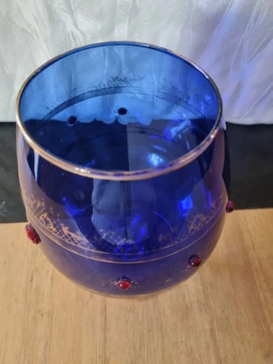 Large vintage Bohemia glass goblet - Image 4