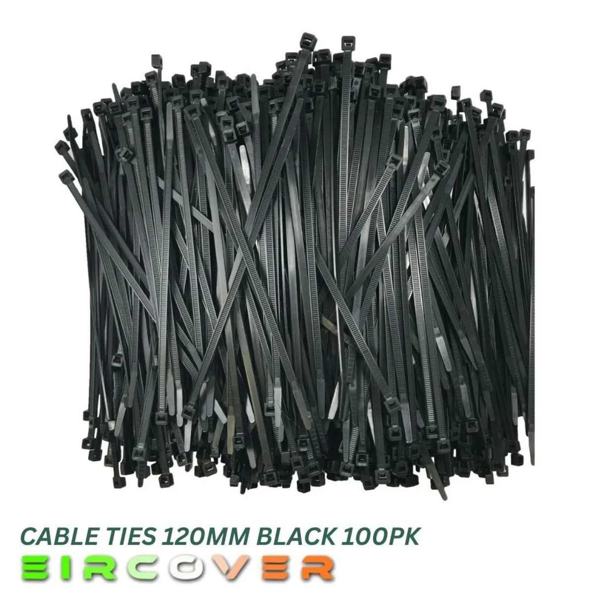 Heavy Duty White Cable Ties 120mm  Black 100pk - Image 1