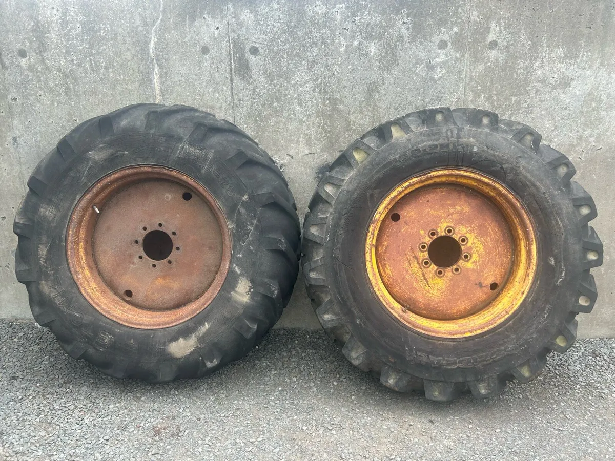 Two tractor tyres and tubes 16.9.28 - Image 1