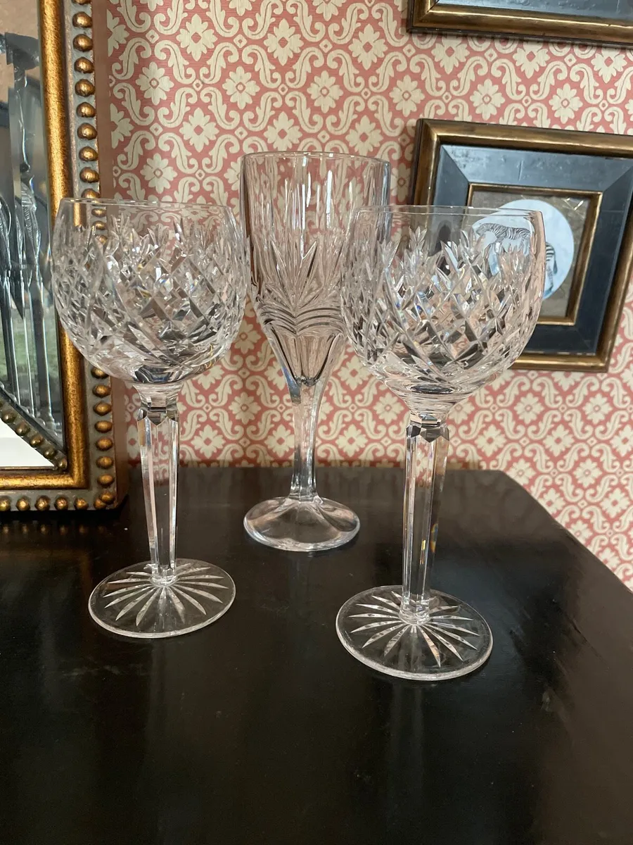 Mixed three Waterford crystal wine glasses - Image 1