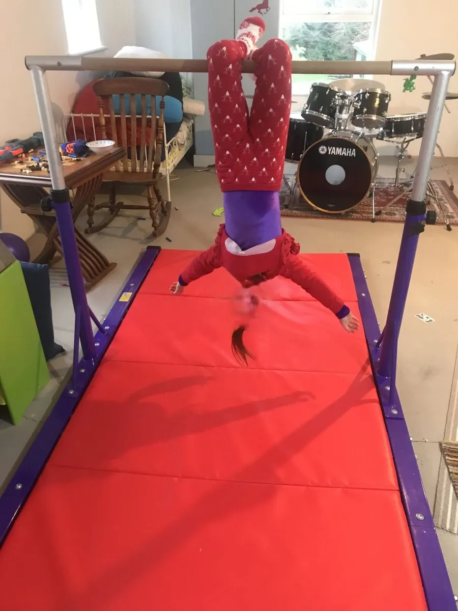 gymnastics bar and mat