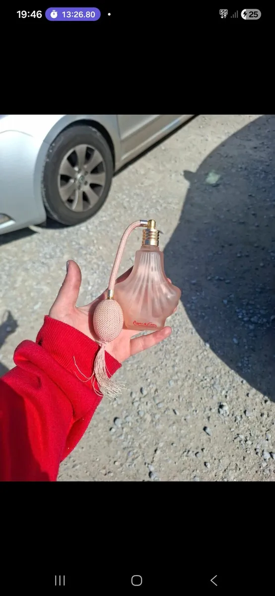 Pink perfume bottle spray possible to post