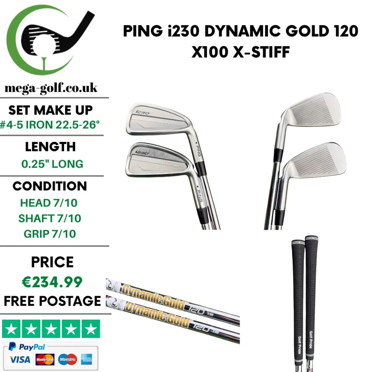 Ping i230 #4 Iron 22.5° & #5 Iron 26° / X-Stiff - Image 1